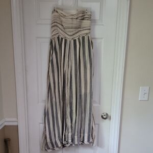 NWT Free People Striped Strapless Maxi Dress Size Large.